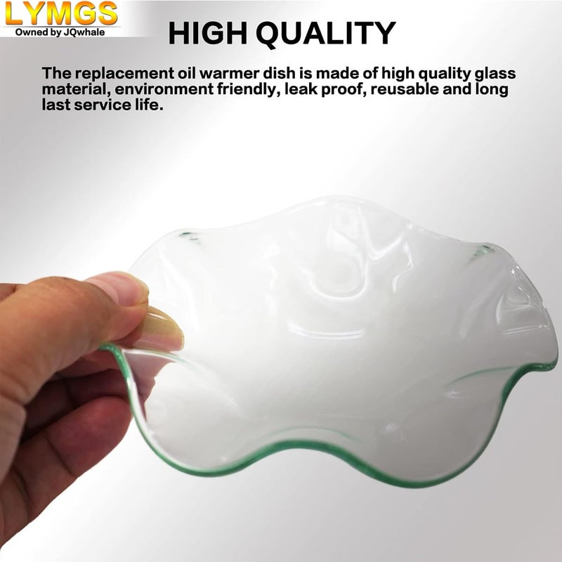 LYMGS 4.5"" Replacement Flounces Oil Warmer Dish  115mm Ruffle Edge Wax Melt Warmer Liner Glass Dish  Candle Warmer Bowl Plate Wax Tray for Scented Wax Aroma Therapy Lamp  1 Pack - Image 3